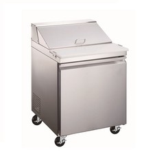 Omcan USA 59045 28 One Section Refrigerated Pizza Prep Table w/ 1 Door, (6) 1…