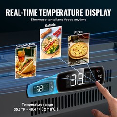 VEVOR 27.5″ Countertop Refrigerated Condiment Salad Pizza Prep Station 140 W ETL