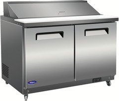 Valpro VP48S-HC 48″ Two Section Sandwich/Salad Prep Table w/ 2 Doors, 12 Pans