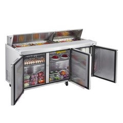 VEVOR 72″ Commercial Refrigerated Sandwich Prep Workable 3 Door Stainless Steel