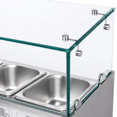 47″ Refrigerated Condiment Prep Station with 5 x 1/4 GN Pans 35-50°F for Salad