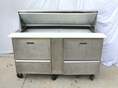 Traulsen UPT6024-DD 60″ 4 Drawer Refrigerated Sandwich Prep Table Excellent Work