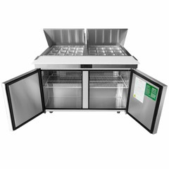 NEW 2 Door 60″ Refrigerated Mega Top Prep Table Cooler NSF Atosa MSF8307GR #2231