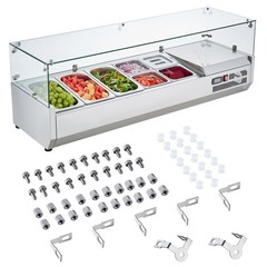 Uimoso Countertop Refrigerated Salad and Pizza Prep Station with Glass Guard