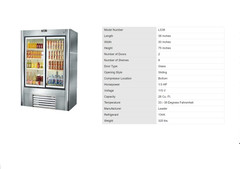 Leader LS38, 38x30x75-Inch Refrigerated Soda Merchandiser, Double Sliding Glass