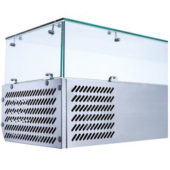 71″ Refrigerated Countertop Salad Bar, Glass Topping Rail, 8 Pans