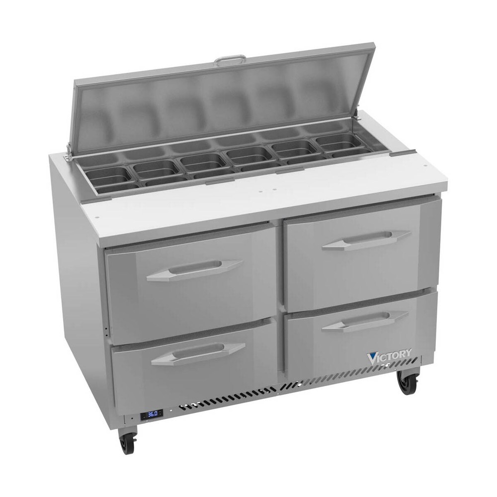 Victory VSPD48HC-12-4 48″ 4 Drawers Refrigerated Sandwich / Salad Prep Table