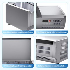 45″ Commercial Refrigerated Condiment Prep Station 135W R290 304SS ETL 35-46°F
