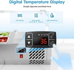 New 40″ Condiment Refrigerated Salad Sandwich Prep Station w/Glass Shield