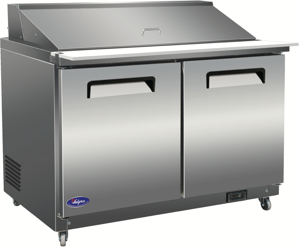 Valpro VP48SM-HC 48″ 2-Door Mega Top Sandwich and Salad Prep Table, 18 Pans