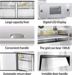 48” Commercial Refrigerated Salad Sandwich Prep Table 2 Doors 13.8 cu.ft ETL
