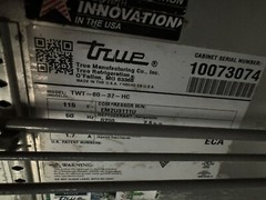 2017 True TWT-67 Worktop Refrigerator – Two Door, 20.6 Cu. Ft.- Working – 120v