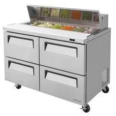 Turbo Air TST48SDD4N 48 in 4 Drawer Super Deluxe Sandwich Prep Table