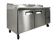71″ Sandwich Prep Table 2 Door Pizza Cooler 9 Pan in Stainless Steel NSF ETL