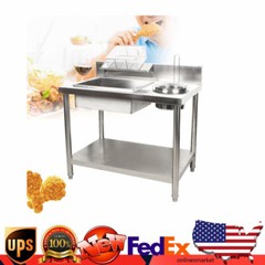 Breading Table Food Prep Breader Station Fried Chicken Worktable Stainless Steel