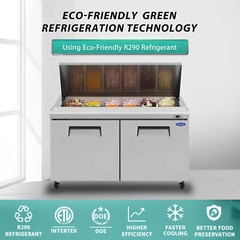 60″ Commercial Refrigerators Sandwich & Salad Prep Table w/Cutting Board 18Cu.Ft