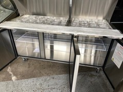 OPEN BOX NEW 3 Door 73″ Refrigerated Mega Top Prep Table Cooler NSF Atosa #2232