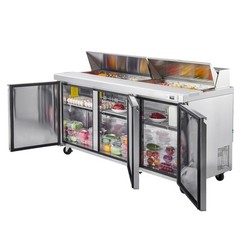VEVOR 72″ Commercial Refrigerated Sandwich Prep Workable 3 Door Stainless Steel