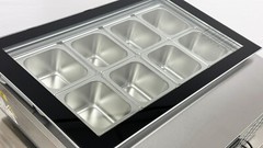 32″ W 1.3 cu. ft. Countertop Sandwich Prep Table with 8 Pans, Stainless Steel