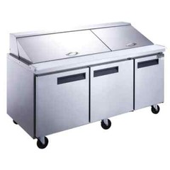 Commercial Stainless Steel 72″ Mega Top 3 Door Sandwich Prep Table Refrigerator