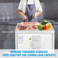 VEVOR 28″ Commercial Frozen Refrigerator Sandwich & Salad Prep Table 7.4 Cu. Ft
