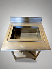 ATLAS METAL SINGLE WELL REFRIGERATED PREP TIN TABLE W/ 1 PAN COLD FOOD S.S STAND