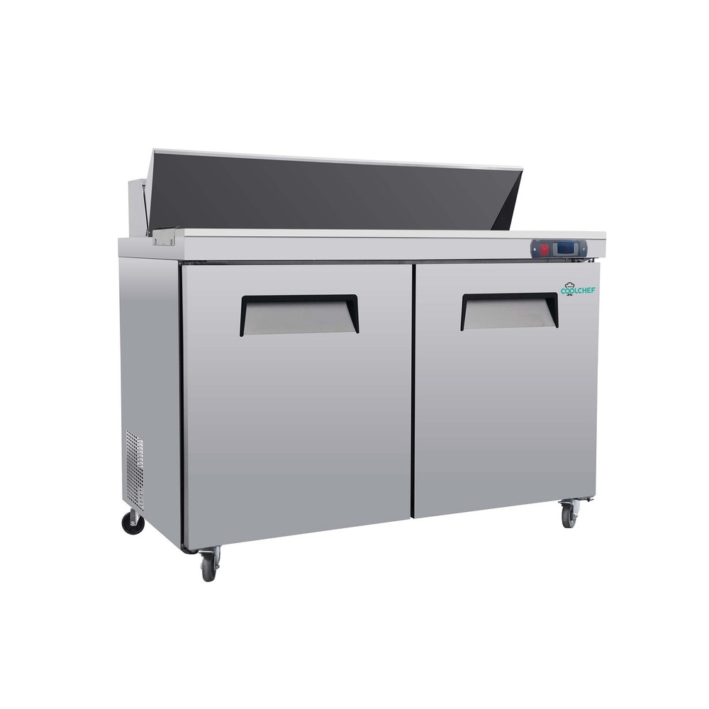 48” Commercial Refrigerated Sandwich & Salad Prep Table Two Door 14 cu.ft.