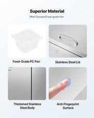 VEVOR 72″ Commercial Refrigerated Sandwich Prep Workable 3 Door Stainless Steel
