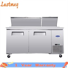 67″ Double Door Stainless Steel Commercial Refrigerated Salad Pizza Prep Table