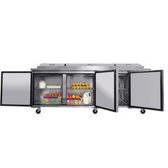 44 in /67 in /93 in Commercial Pizza Prep Table with a Built-in Refrigerator NSF