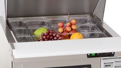 NSF 28″ W Single Door Mega Top Sandwich/Salad Prep Table Cooler 12 Pan