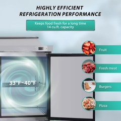48″ Sandwich Prep Table Commercial 12 Pan Salad Food Refrigerator ETL Certified