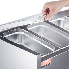 VEVOR Countertop Refrigerated Salad Pizza Prep Station 135 W Stainless Guard ETL