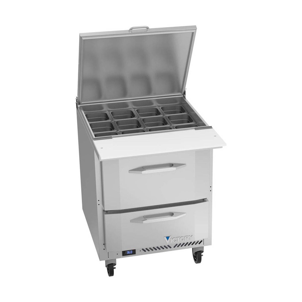 Victory VSPD27HC-12B-2 27″ Mega Top Refrigerated Sandwich/Salad Prep Table w/…