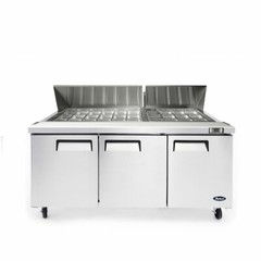 NEW 3 Door 73″ Refrigerated Mega Top Prep Table Cooler NSF Atosa MSF8308GR #2232