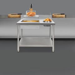 Breading Table Manual Station Chicken Fish Fried Worktop Prep Station Commercial