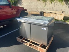 NEW 48″ Refrigerated Prep Table Refrigerator 18 Bin Pop Up Cover NSF UL