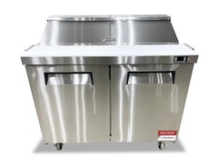 Sandwich Prep Unit 48″ Table Salad Refrigerator Prep Top 2 Door 12 Pan
