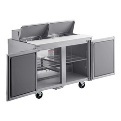 Delfield 48″ 2 Door Refrigerated Sandwich Prep Table with 5″ Casters