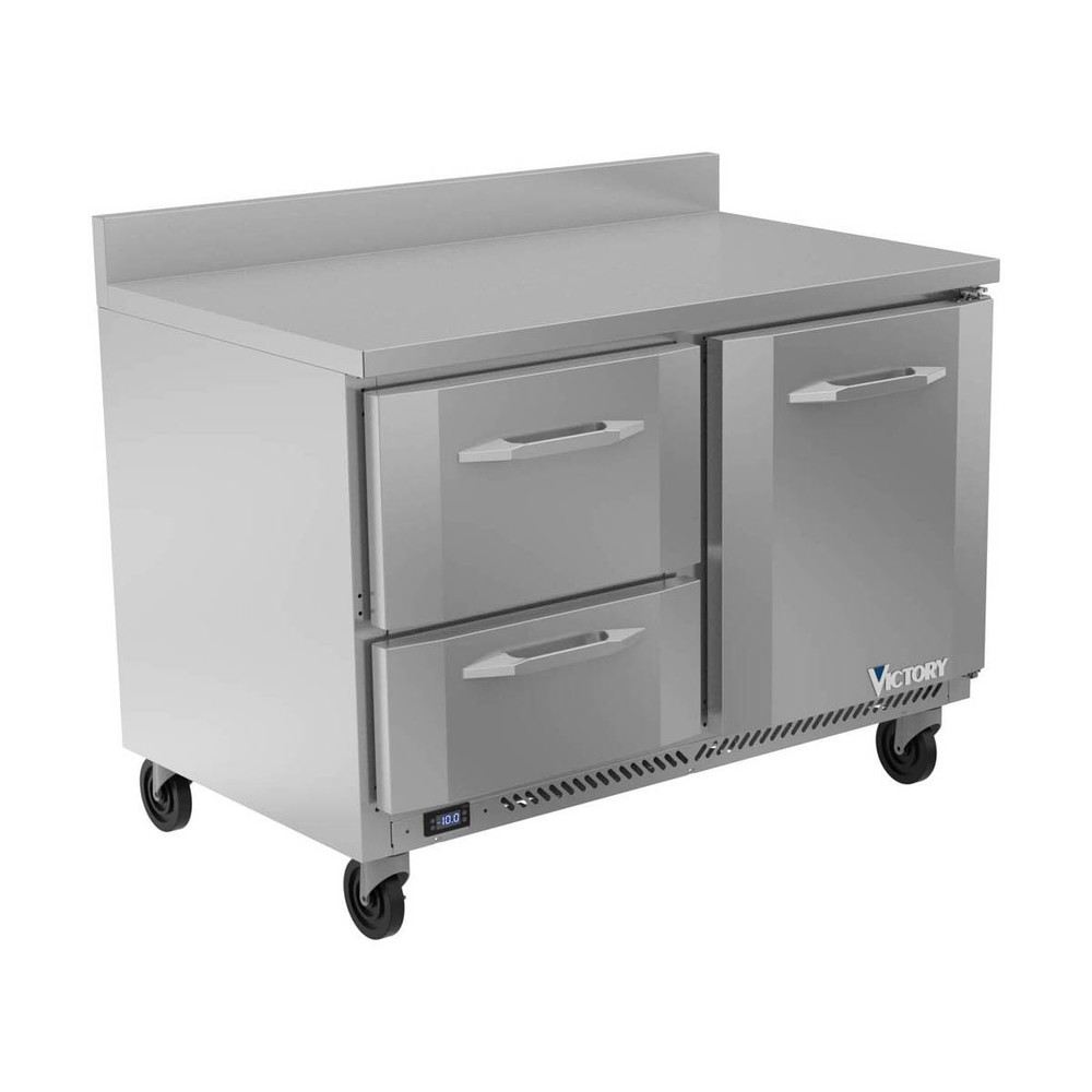 Victory VWFD48HC-2 48″ 2-Section Worktop Freezer w/ 1 Door, 2 Drawers, 11.04 …
