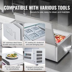 Commercial Desktop Condiment Cooler Stainless Steel Prep Station 140W Compressor