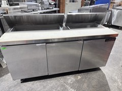 Continental SW72N18 72″ 18 Pan Sandwich / Salad Prep Station w/ 3 Door Refrig.