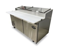 NEW 2 Door 67″ Refrigerated Pizza Prep Table Cooler NSF Pizza Counter