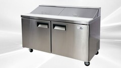 NEW 60″ Commercial Double Lid Refrigerator Prep Table Sandwich Pizza NSF ETL