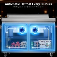 48″ Commercial Pizza-Sandwich Prep Table Fridge Perfect for Pizzeria&Deli Prep