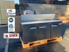NEW 72″ Commercial Prep Table Refrigerator Standard Top Sandwich Salad Pizza NSF