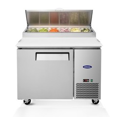 44″ Stainless Steel Commercial Pizza Prep Refrigerator – 11 CuFt Capacity