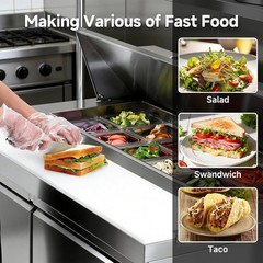 Luxury Stainless Steel Sandwich Prep Table Refrigerator – 48” Dine Fine Solution