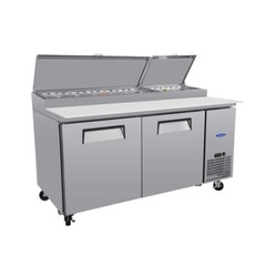 67″ Double Door Stainless Steel Commercial Refrigerated Salad Pizza Prep Table