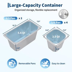45″ Commercial Refrigerated Condiment Prep Station 135W R290 304SS ETL 35-46°F